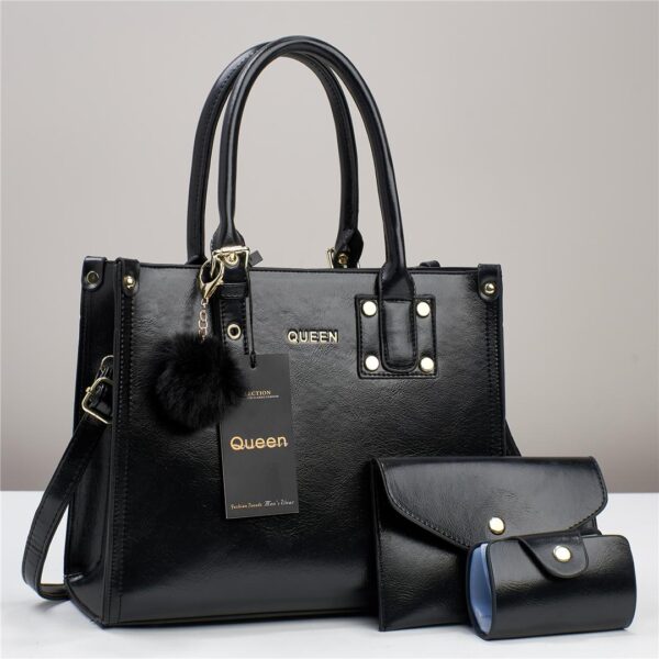 QUEEN 3 in 1 New Fashion Women Shoulder and Hand Bag with Pendant - Image 5