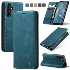 Samsung Galaxy Retro CaseMe Leather Flip Case For Tecno Spark 20, Spark 20 Pro and Tecno POP 8. - GREEN/BLUE
