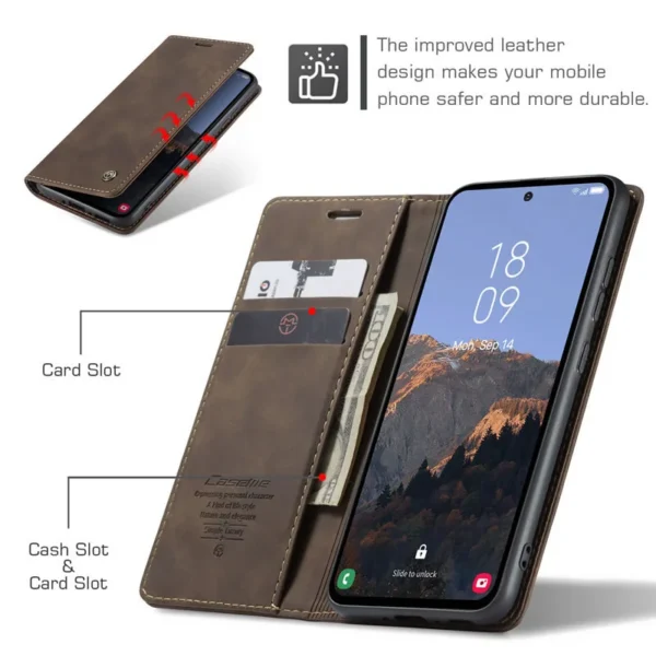 Samsung Galaxy Retro CaseMe Leather Flip Case For Tecno Camon 19/19Pro and Camo 20/20Pro - Image 7