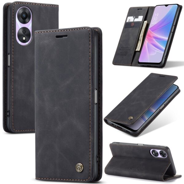 OPPO A18, OPPO A38 and OPPO A58 CaseMe Leather Flip Cover with Wallet Slots - Image 12