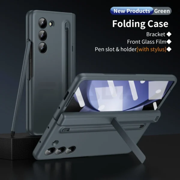 Luxury Premium Invisible Stand Hinge Stand Case Cover With S Pen For Samsung Galaxy Z FOLD 4 Z Fold 5 and Z fold 6 - Image 13