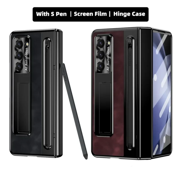 Luxury Premium Retro Leather Folding Stand Phone Case For Samsung Galaxy Z Fold 5 and Z Fold 6 - Image 15