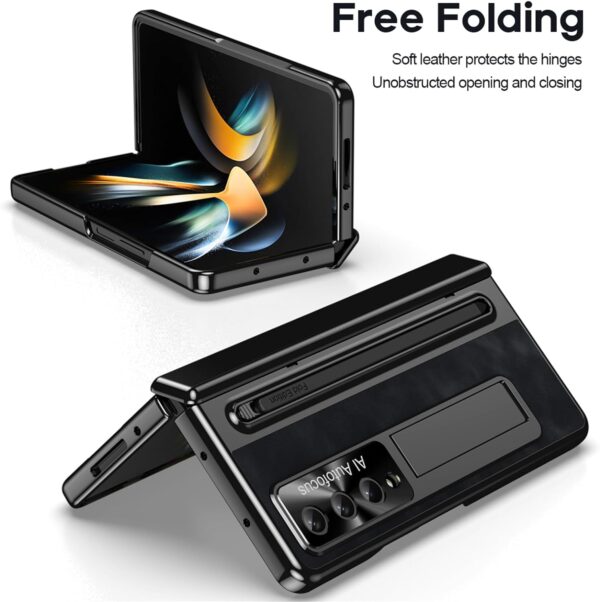 Luxury Autofocus Leather Folding Stand Phone Case For Samsung Galaxy Z Fold 3 and Z Fold 4 - Image 11