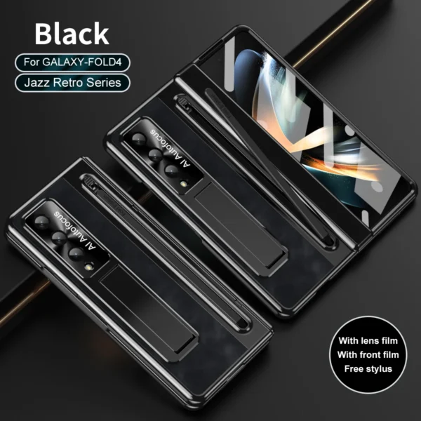 Luxury Autofocus Leather Folding Stand Phone Case For Samsung Galaxy Z Fold 3 and Z Fold 4 - Image 16