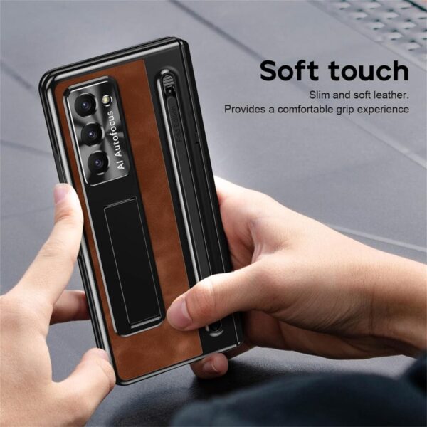 Luxury Premium Retro Leather Folding Stand Phone Case For Samsung Galaxy Z Fold 5 and Z Fold 6 - Image 3