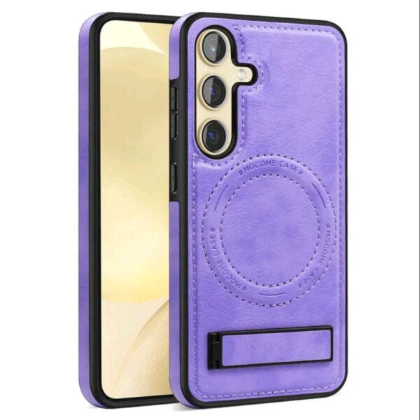 Luxury Premium PU Leather Invisible Stand Magnetic Wireless Charging Case Cover For Samsung Series - Image 10