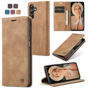 Retro CaseMe Leather Flip Case for Tecno Camon 30 Series,Tecno Spark 40 Series and Camon 40 Series,Camon 50 and Camon 50 Pro. - BROWN