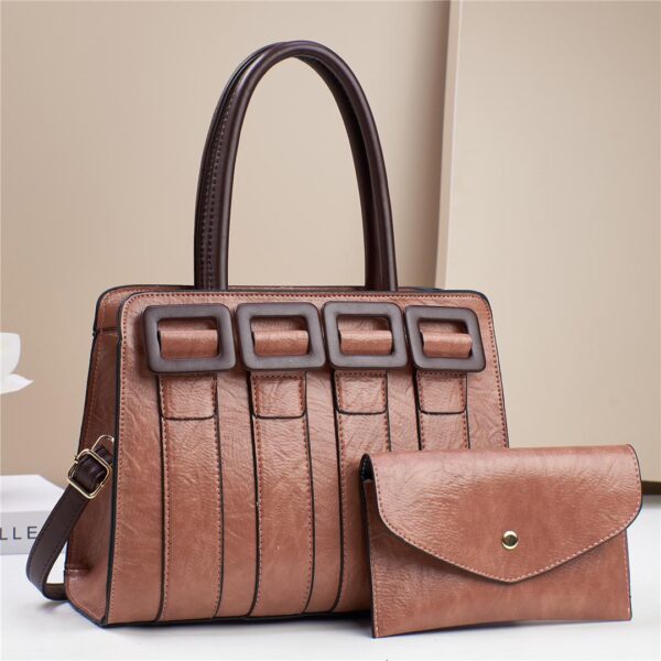 Luxury Trendy Ladies Wrinkle Tote Cross body Shoulder 2 in 1 PU Ladies Purses For Women.