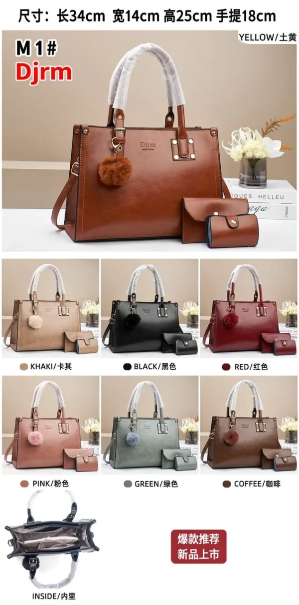 DJRM 3 in 1 New Fashion Women Shoulder and Hand Bag - Image 3