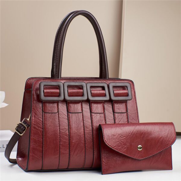 Luxury Trendy Ladies Wrinkle Tote Cross body Shoulder 2 in 1 PU Ladies Purses For Women. - Image 5