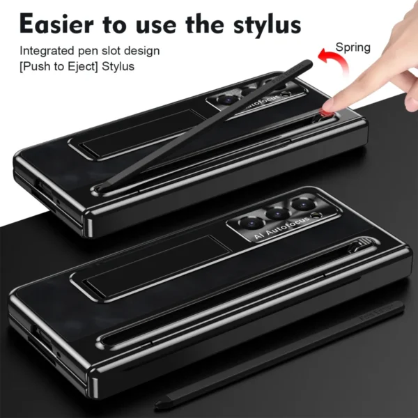 Luxury Premium Retro Leather Folding Stand Phone Case For Samsung Galaxy Z Fold 5 and Z Fold 6 - Image 13