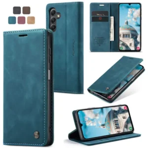 Retro CaseMe Leather Flip Case for Tecno Camon 30 Series,Tecno Spark 40 Series and Camon 40 Series,Camon 50 and Camon 50 Pro. - TOURGUISE BLUE