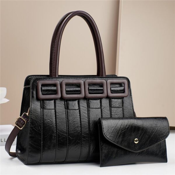 Luxury Trendy Ladies Wrinkle Tote Cross body Shoulder 2 in 1 PU Ladies Purses For Women. - Image 6