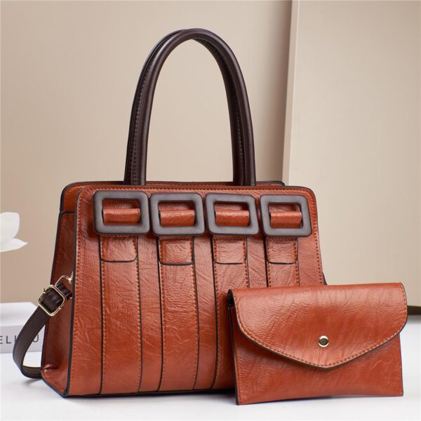 Luxury Trendy Ladies Wrinkle Tote Cross body Shoulder 2 in 1 PU Ladies Purses For Women. - Image 7