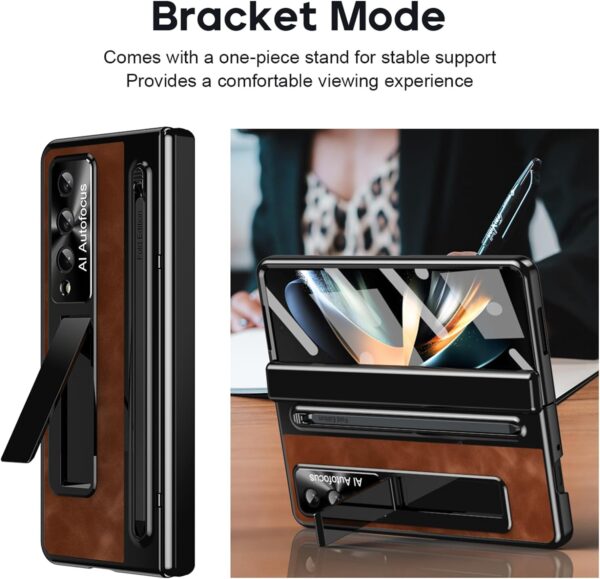 Luxury Autofocus Leather Folding Stand Phone Case For Samsung Galaxy Z Fold 3 and Z Fold 4 - Image 18