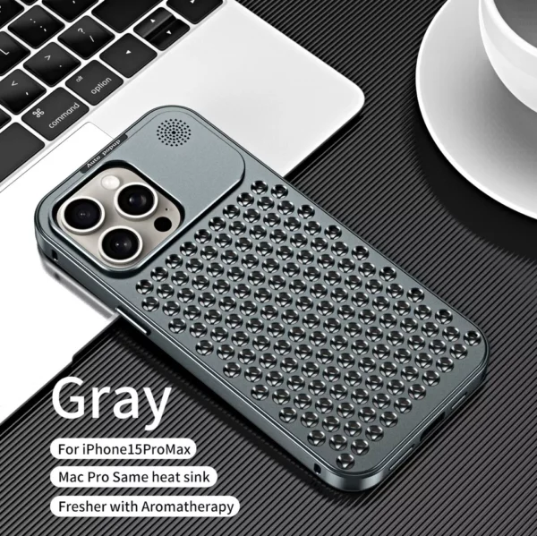 Luxury Ultra thin Aluminum Alloy Heat Dissipation Aromatherapy Anti-Scratch Slim Case Cover For iPhone series - Image 13