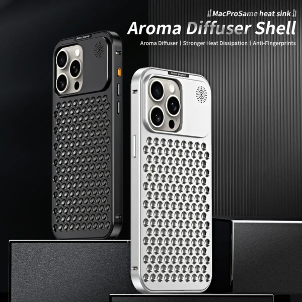 Luxury Ultra thin Aluminum Alloy Heat Dissipation Aromatherapy Anti-Scratch Slim Case Cover For iPhone series