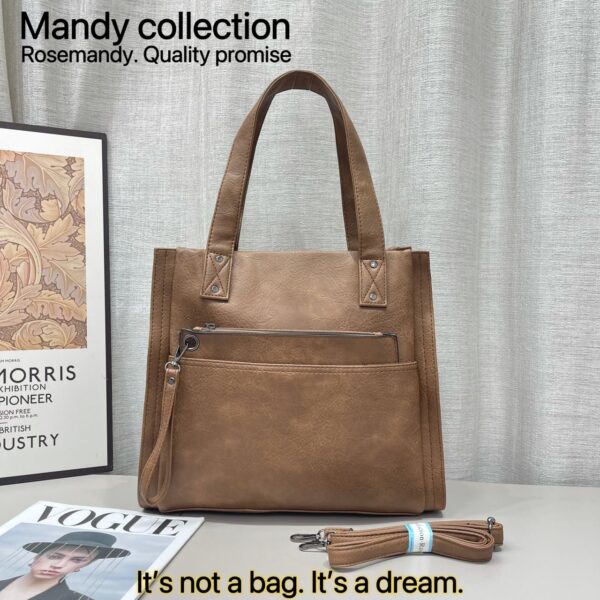 Luxury 2 in 1 Large Capacity Mandy Fashion Grain Leather Modern Fashion Casual Crossbody Shoulde with purse. - Image 11