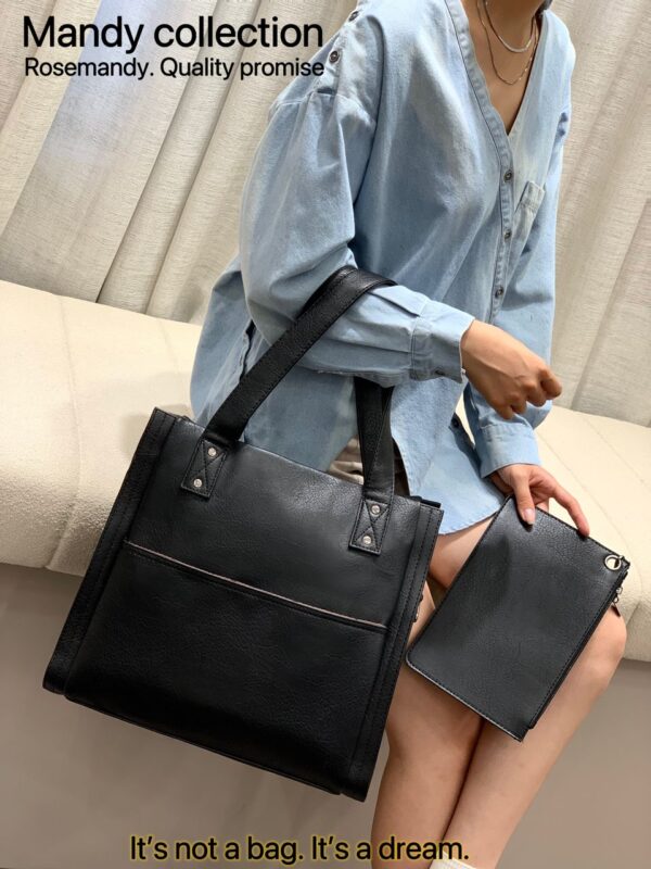 Luxury 2 in 1 Large Capacity Mandy Fashion Grain Leather Modern Fashion Casual Crossbody Shoulde with purse. - Image 14