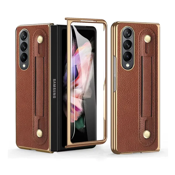 Super Densul Luxury Leather Wristhand for Samsung Galaxy Z Fold 4 and Z Fold 5 - Image 3