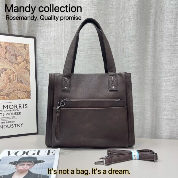 Luxury 2 in 1 Large Capacity Mandy Fashion Grain Leather Modern Fashion Casual Crossbody Shoulde with purse. - Image 9