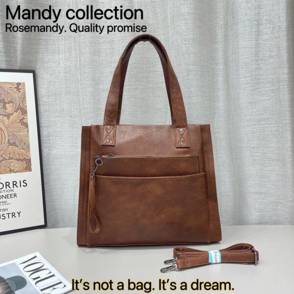 Luxury 2 in 1 Large Capacity Mandy Fashion Grain Leather Modern Fashion Casual Crossbody Shoulde with purse. - Image 8