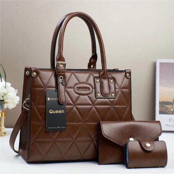 Stylish quilted Queen 3 in 1 handbag set. - Image 2