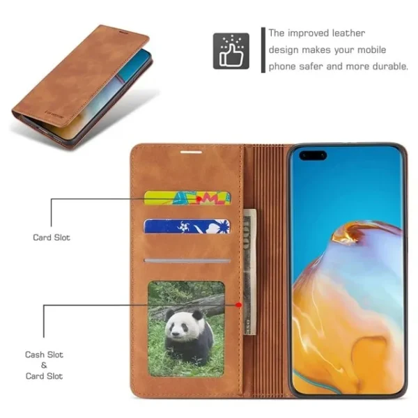 Premium Original and Authentic PU Leather Flip Wallet cover case for Tecno Series - Image 5