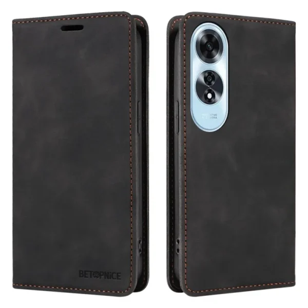 Forwenw Oppo Reno Reno12 5G and Reno 12F 5G Soft Slim Folio Retro Flip Leather Wallet Case with 2 Cards Slot - Image 10