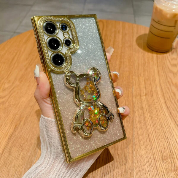 Luxury Premium Eletroplated Glitter Quicksand Cartoon Bear Case for Samsung Galaxy S23 Ultra/S24 Ultra - Image 13