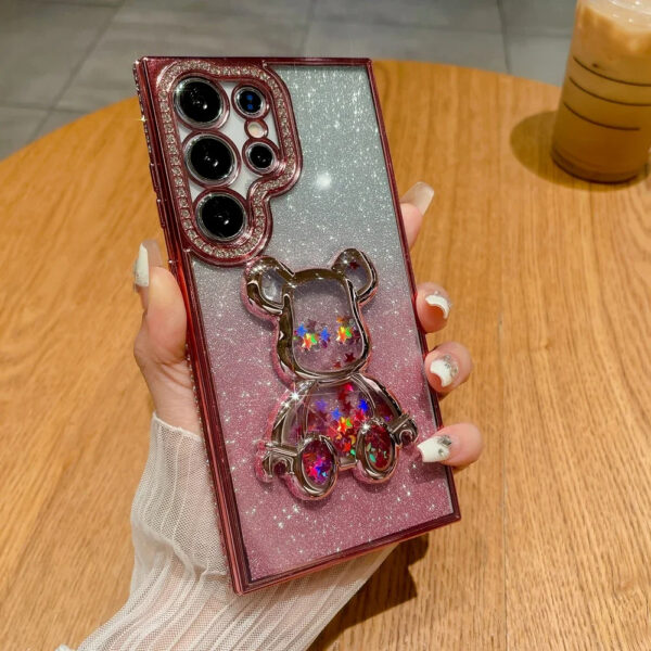 Luxury Premium Eletroplated Glitter Quicksand Cartoon Bear Case for Samsung Galaxy S23 Ultra/S24 Ultra - Image 12