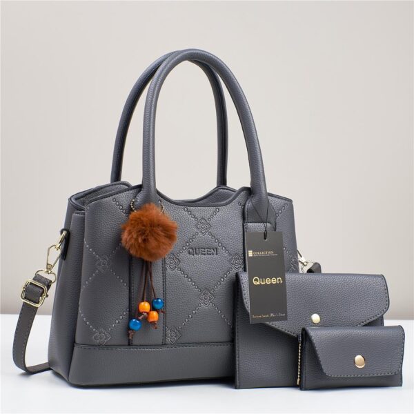 Trendy 3 in 1 Leather Handbag Set with Matching Wallet and Cardholder for Modern Style - Image 8