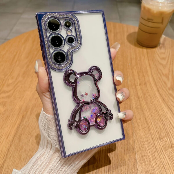 Luxury Premium Eletroplated Glitter Quicksand Cartoon Bear Case for Samsung Galaxy S23 Ultra/S24 Ultra - Image 18