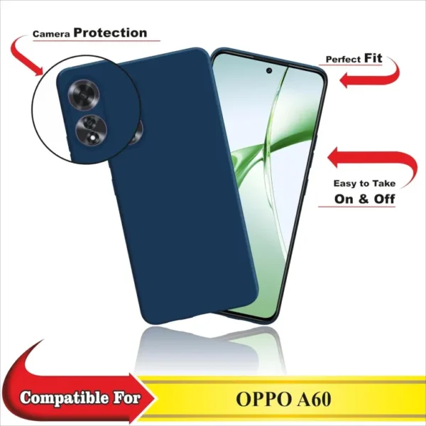 Liquid Silicone Shockproof Phone Case +Glass protector for OPPO A60 - Image 5