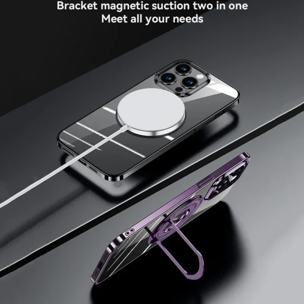 Coque Luxury Plating Slim Magsafe Shockproof Bumper Clear Case Cover For iPhone Series - Image 3