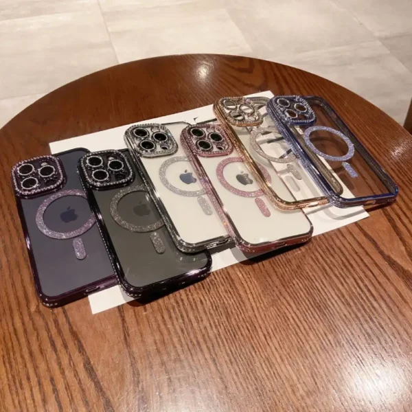Luxury Diamond Glitter Plated MagSafe Phone Case for iPhone Series - Image 6