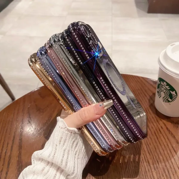 Luxury Diamond Glitter Plated MagSafe Phone Case for iPhone Series - Image 8