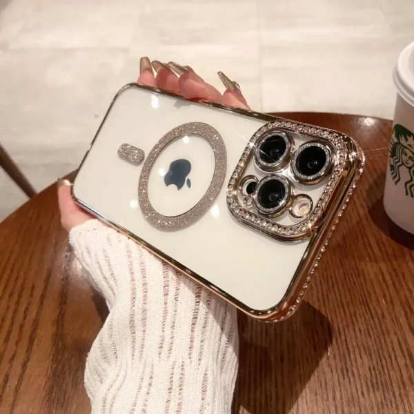 Luxury Diamond Glitter Plated MagSafe Phone Case for iPhone Series - Image 9