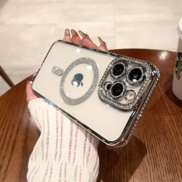 Luxury Diamond Glitter Plated MagSafe Phone Case for iPhone Series - Image 11