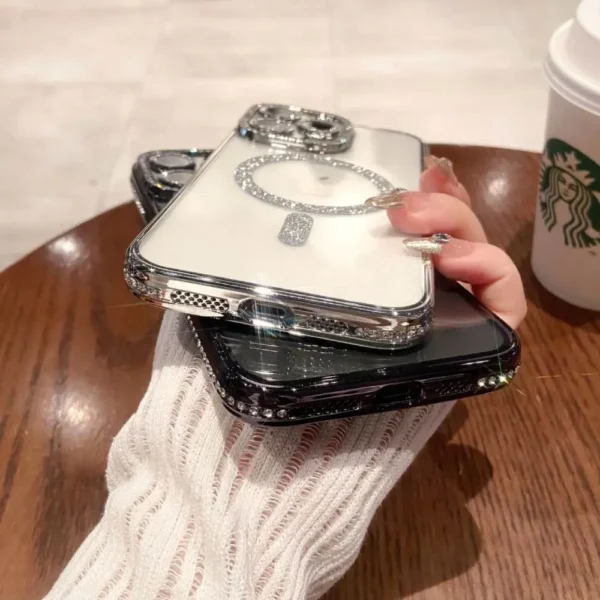 Luxury Diamond Glitter Plated MagSafe Phone Case for iPhone Series - Image 12