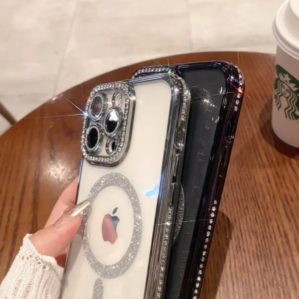 Luxury Diamond Glitter Plated MagSafe Phone Case for iPhone Series - Image 13