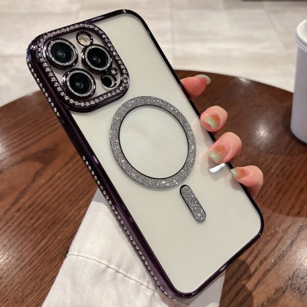 Luxury Diamond Glitter Plated MagSafe Phone Case for iPhone Series - Image 16