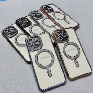Luxury Diamond Glitter Plated MagSafe Phone Case for iPhone Series