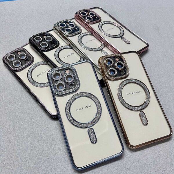 Luxury Diamond Glitter Plated MagSafe Phone Case for iPhone Series