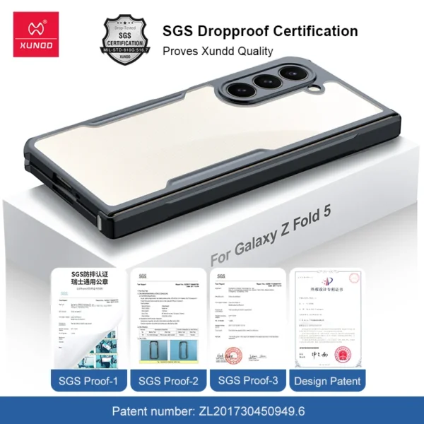 Xundd Airbag Shockproof Bumper Shell Back Transparent Acrylic For Samsung Galaxy Z Fold3 and Z Fold 4 - Image 10