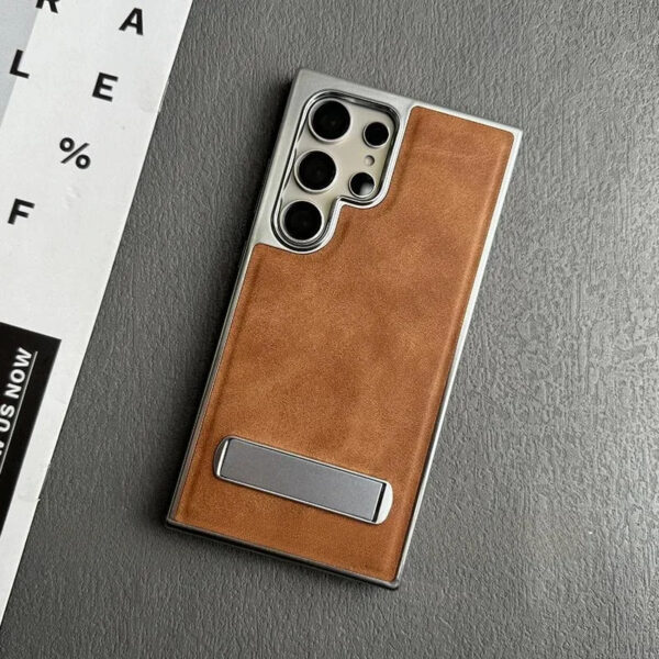 Luxury Premium Business PU Leather Electroplated Magsafe Wireless Charging Phone Cover For Samsung Galaxy S Series - Image 6