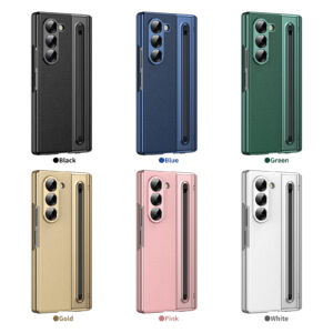 Premium Leather Case For Z Fold 4/5/6 with S Pen Holder & Slim StylusPen Slot Case with Hinge Protection Screen Protector All-Inclusive Protective Cover.