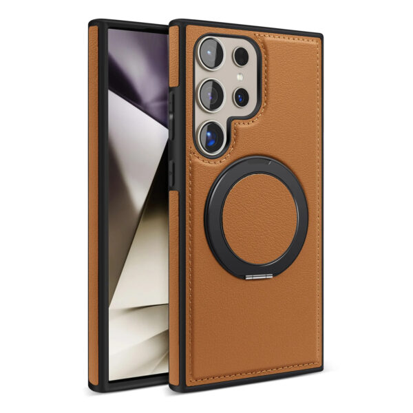 Super Quality 360° Rotating Ring Kickstand Leather Phone Case Cover For Samsung Galaxy S Series - Image 9