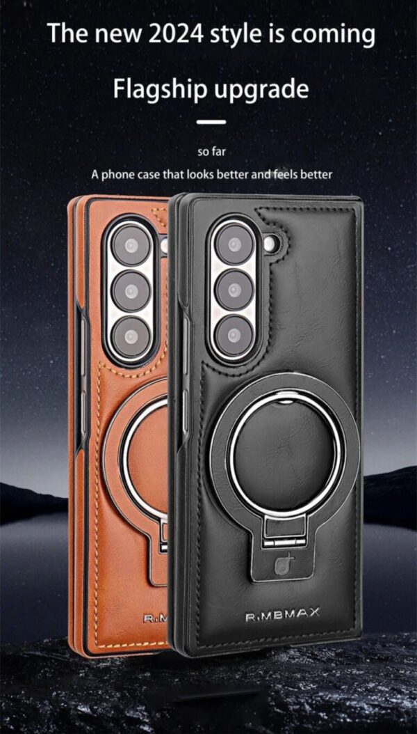 Luxury Premium PU Leather Folding Invisible Holder Magsafe Phone Case Cover for Samsung Galaxy Z Fold 3/Z Fold 4/Z Fold 5/Z Fold 6 - Image 11