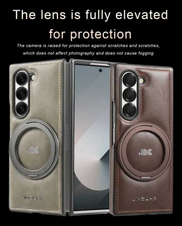 Luxury Premium PU Leather Folding Invisible Holder Magsafe Phone Case Cover for Samsung Galaxy Z Fold 3/Z Fold 4/Z Fold 5/Z Fold 6 - Image 15
